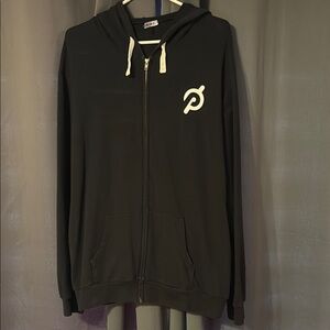 Black Zip-Up Hoodie with Peloton Logo